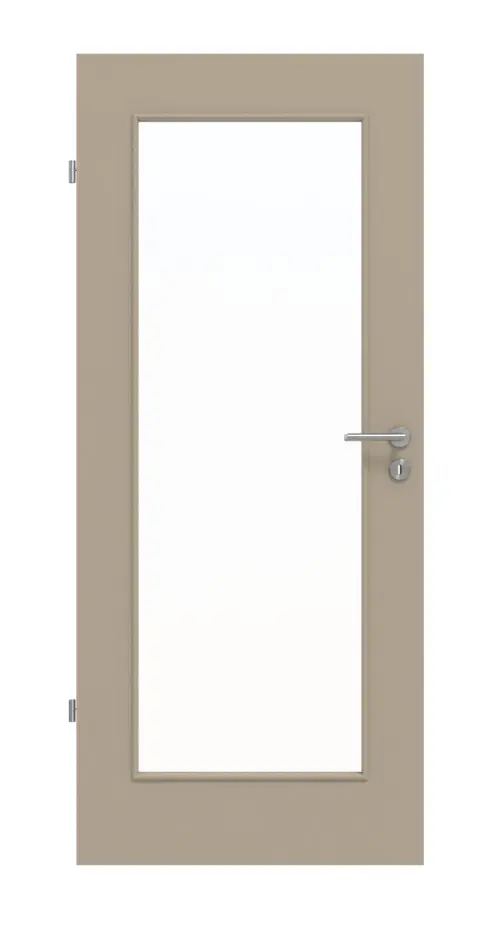 Widok frontowy: ultramatowy taupe (kolor ciemnoszaro-brązowy) LA 8 Basic drzwi wewnętrzne - Huga