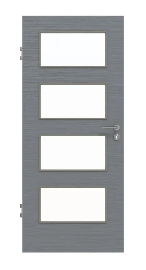 Widok frontowy drzwi wewnętrznych Hygge szary LA 9 Basic strukturyzowana - Huga