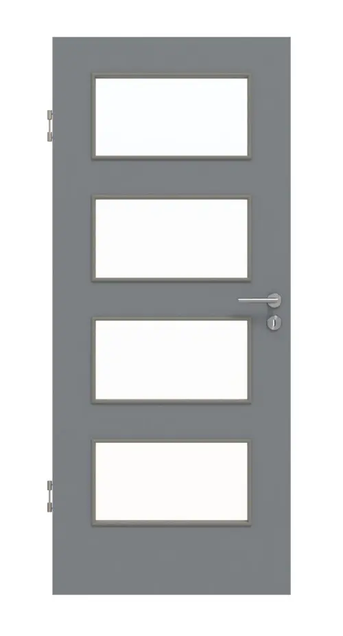 Widok frontowy drzwi wewnętrznych Hygge szary ultramatowy LA 9 Basic - Huga