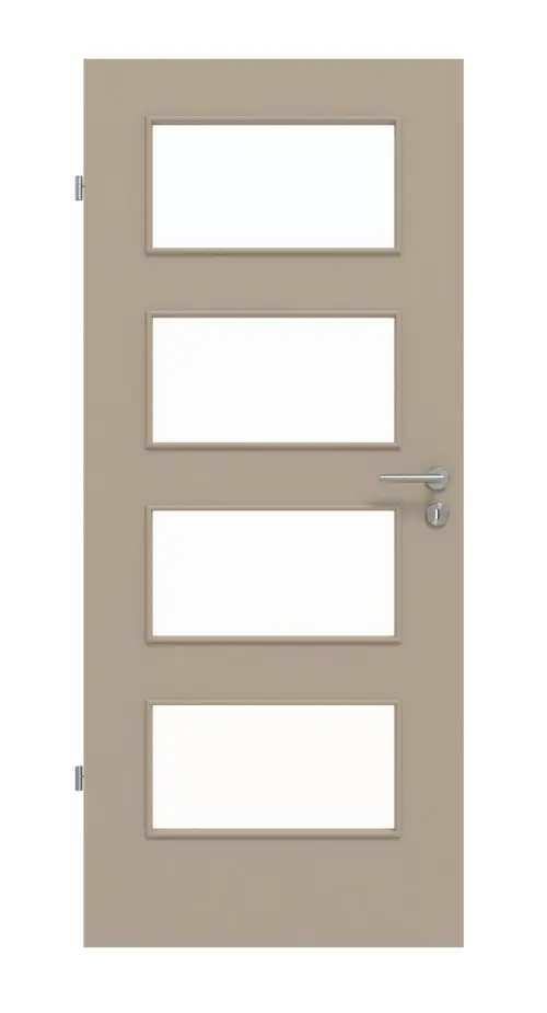Widok frontowy drzwi wewnętrznych Huga Basic LA 9, ultramatowy taupe (kolor ciemnoszaro-brązowy)