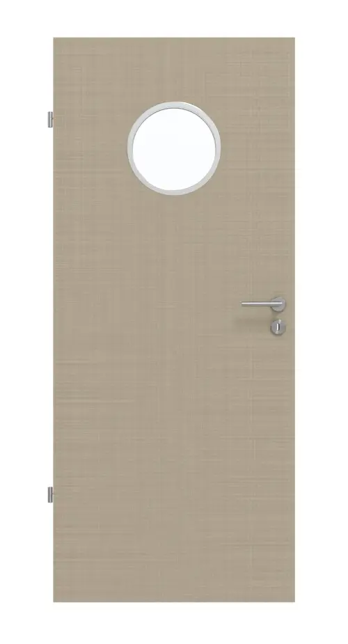 Widok frontowy drzwi wewnętrznych Basic, Cotton like taupe (kolor ciemnoszaro-brązowy), bulaj LA - Huga