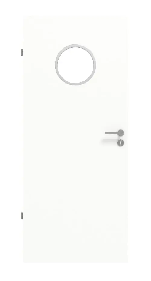 Widok frontowy drzwi wewnętrznych Huga Basic, biel ultramatowa, LA bulaj