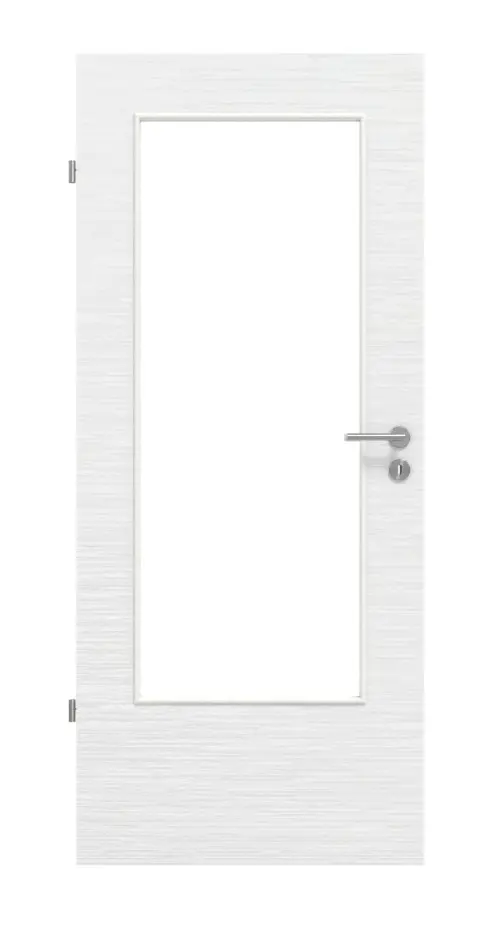 Widok frontowy: drzwi wewnętrzne Huga Basic, biel strukturyzowana DIN-LA