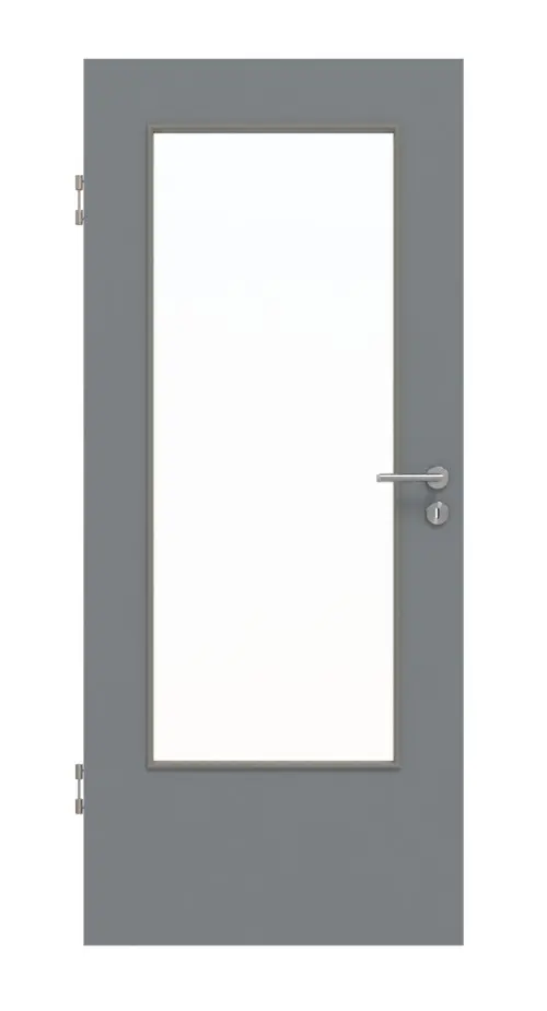 Widok frontowy drzwi wewnętrznych Hygge szary ultramatowy LA-DIN Basic - Huga