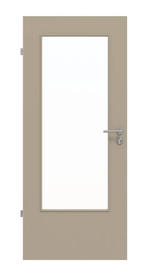 Widok frontowy – ultramatowy taupe (kolor ciemnoszaro-brązowy) DIN-LA Basic drzwi wewnętrzne - Huga