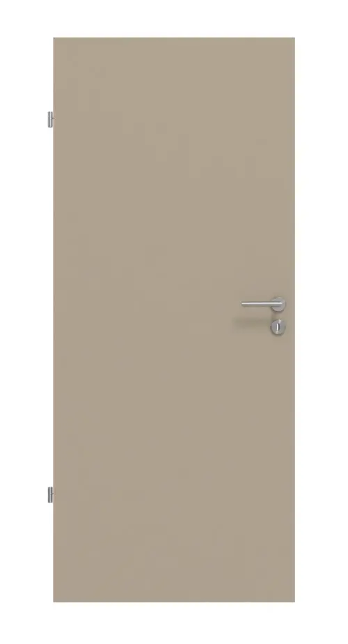 Widok frontowy drzwi wewnętrznych Basic - Huga, ultramatowy taupe (kolor ciemnoszaro-brązowy)