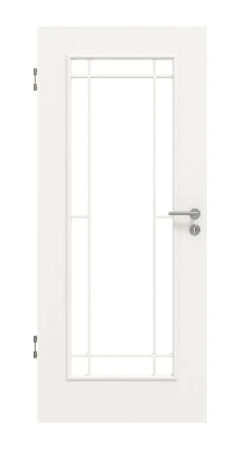 Widok frontowy - styl wiejski 1 LA Lugano klasyczny Durat biały beskidzki RAL 9016 drzwi wewnętrzne - Huga