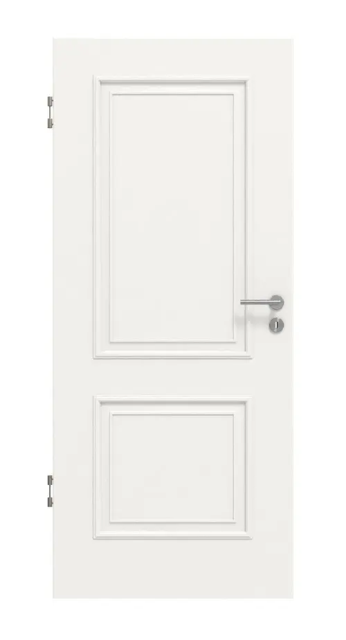 Widok frontowy marki HUGA drzwi wewnętrzne styl wiejski 2 biały lakier klasyczny