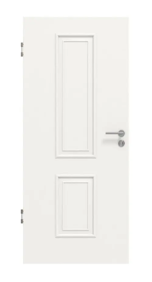 Widok frontowy drzwi wewnętrznych styl wiejski 5 klasyczny Durat biały beskidzki RAL 9016 - Huga