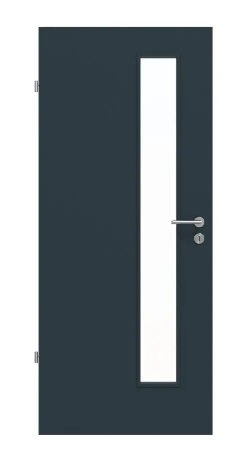 Drzwi wewnętrzne WESTAG tytanowo-szare A 416 PortaLit CPL z przeszkleniem LA-1D po stronie zamka