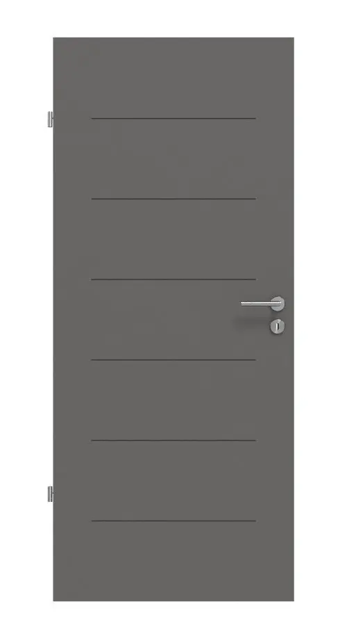Widok frontowy drzwi wewnętrznych Huga Signum 11 Hygge szary RAL 7037 Lack Concept