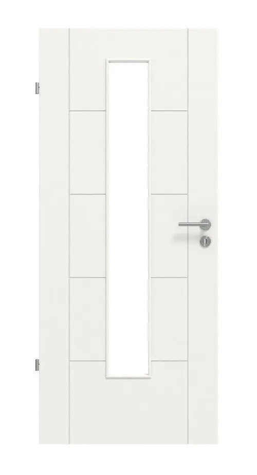 Widok frontowy Signum 13 LA 24 na środku Basic lakier biały beskidzki RAL 9016 drzwi wewnętrzne - Huga