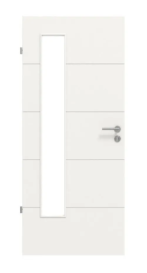 Widok frontowy Signum 15 LA 24 po stronie zawiasów Basic lakier biały beskidzki RAL 9016 drzwi wewnętrzne - Huga
