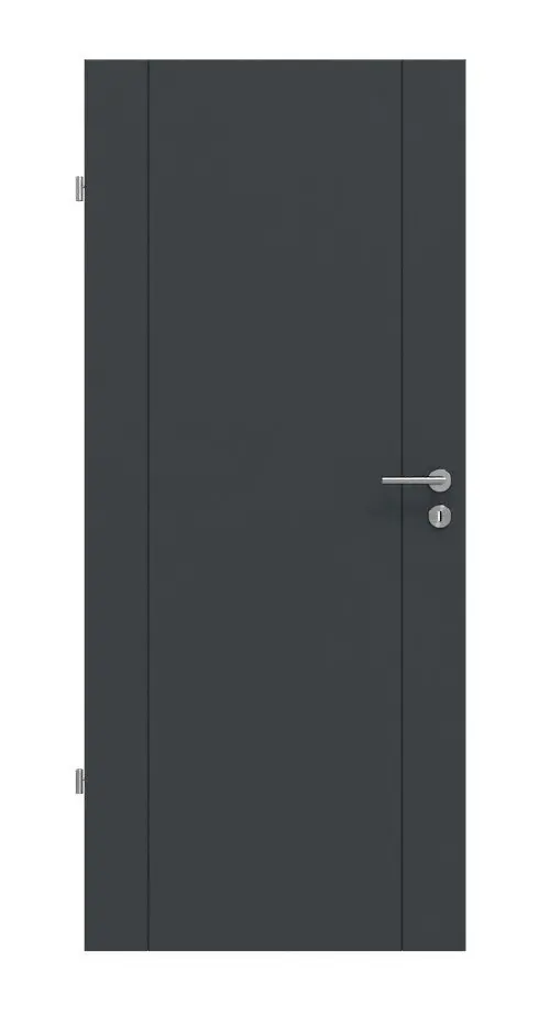 Widok frontowy lakierowanych drzwi wewnętrznych Signum 16 Basic, antracyt RAL 7016 - Huga