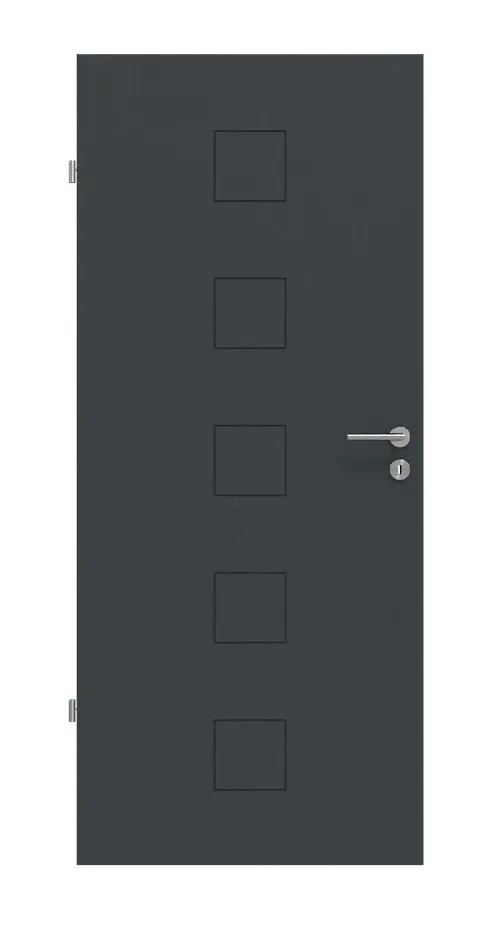Widok frontowy drzwi wewnętrznych Signum 19 Basic lakier antracyt RAL 7016 - Huga