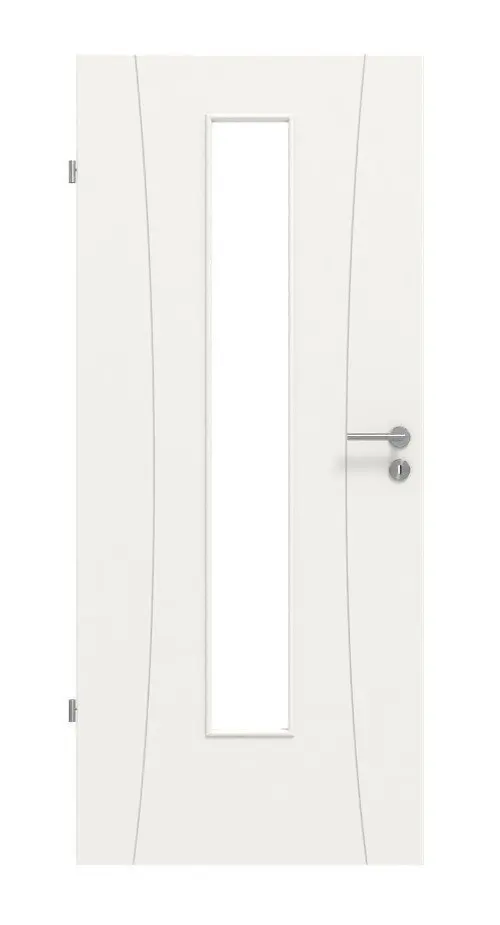 HÖRMANN drzwi wewnętrzne Groove 20 biały lakier DesignLine z przeszkleniem LA 24 na środku