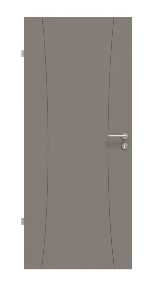 Widok frontowy drzwi wewnętrznych Signum 20 Basic lakier taupe (kolor ciemnoszaro-brązowy) RAL 7048 - Huga