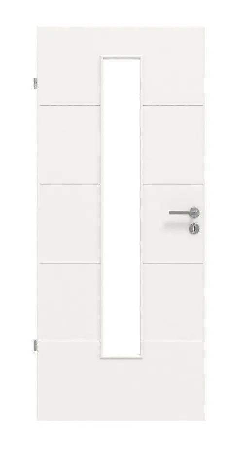Widok frontowy Groove 27 LA 24 na środku DesignLine lakier biały beskidzki RAL 9016 drzwi wewnętrzne - Hörmann
