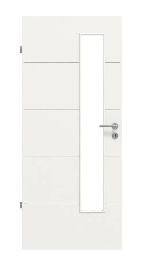 Widok frontowy Signum 27 LA 24 od strony zamka Basic lakierowane biały beskidzki RAL 9016 drzwi wewnętrzne - Huga
