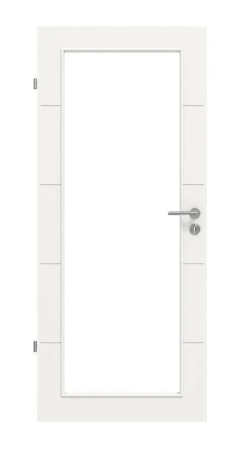 Widok frontowy modelu Groove 27 LA 27 DesignLine lakier biały beskidzki RAL 9016 drzwi wewnętrzne - Hörmann