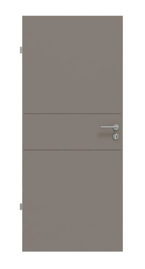 Widok frontowy drzwi wewnętrznych Signum 29 Basic lakier taupe (kolor ciemnoszaro-brązowy) RAL 7048 - Huga