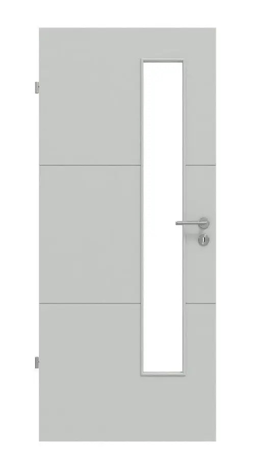 Widok frontowy Signum 31 LA 24 od strony zamka Basic lakier szary RAL 7035 drzwi wewnętrzne - Huga