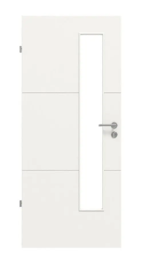 Widok frontowy Signum 31 LA 24 od strony zamka lakier Basic biały beskidzki RAL 9016 drzwi wewnętrzne - Huga