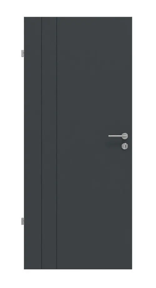 Widok frontowy drzwi wewnętrznych Signum 39 Basic lakier antracyt RAL 7016 - Huga