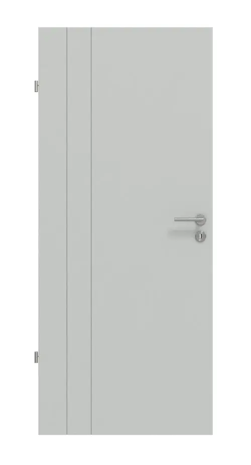 Widok frontowy drzwi wewnętrznych Groove 39 DesignLine lakier szary RAL 7035 - Hörmann
