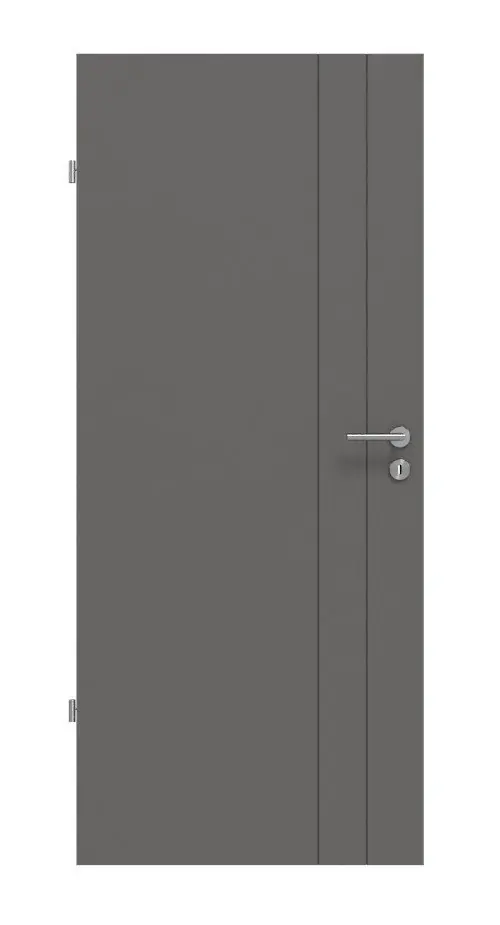 Widok frontowy drzwi wewnętrznych Huga Signum 44 Hygge szary RAL 7037 Lack Concept