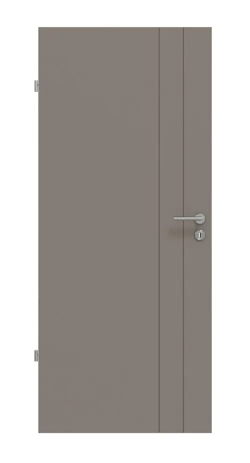 Widok frontowy Signum 44 Basic lakierowane taupe (kolor ciemnoszaro-brązowy) RAL 7048 drzwi wewnętrzne - Huga