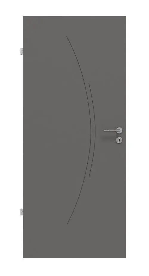 Widok frontowy drzwi wewnętrznych Huga Signum 49 Hygge szary RAL 7037 Lack Concept