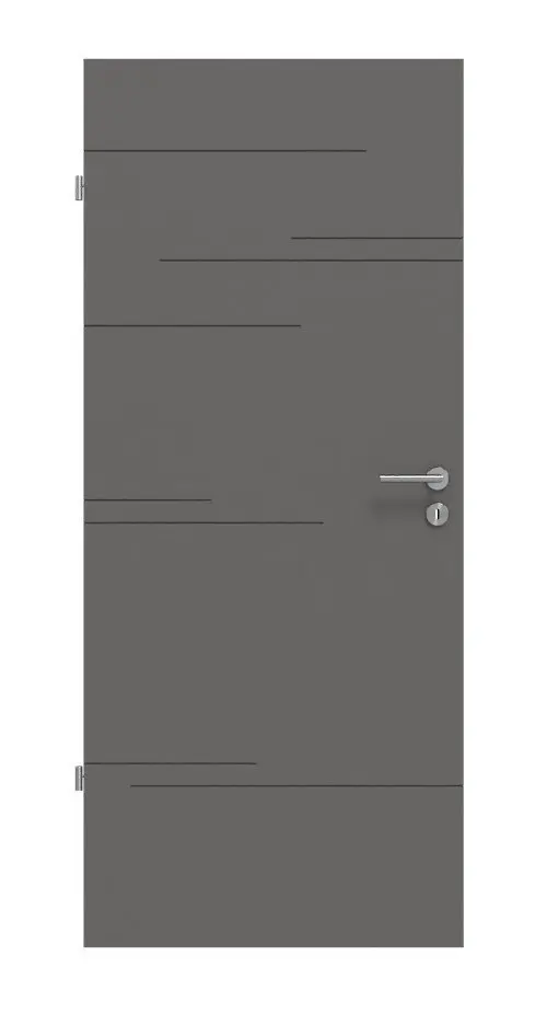 Widok frontowy drzwi wewnętrznych Huga Signum 50 Hygge szary RAL 7037 Lack Concept