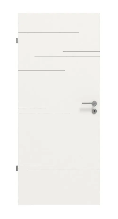 Widok frontowy drzwi wewnętrznych Signum 50 Basic lakier biały beskidzki RAL 9016 - Huga