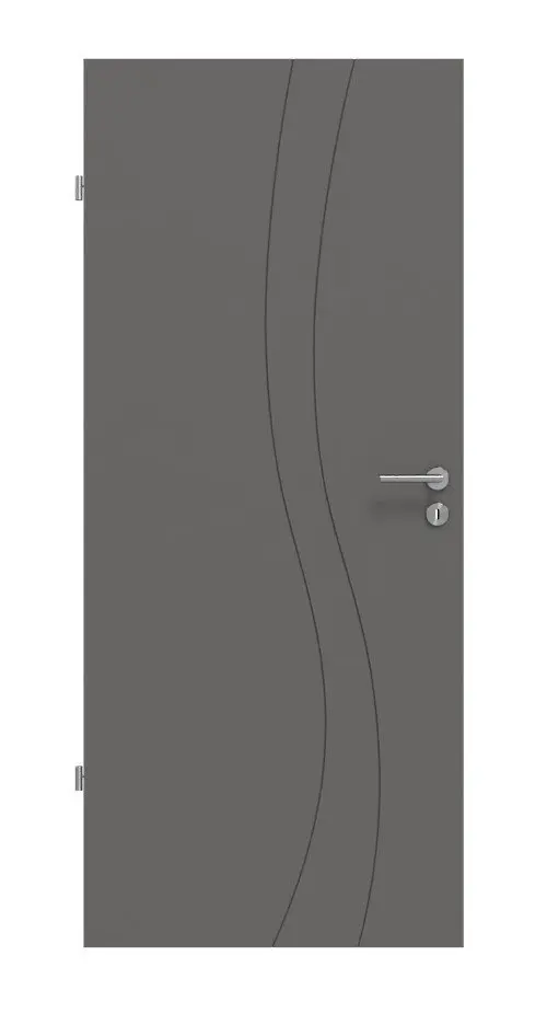 Widok frontowy drzwi wewnętrznych Huga Signum 51 Hygge szary RAL 7037 Lack Concept
