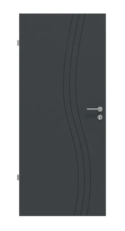 Widok frontowy drzwi wewnętrznych Signum 53 Basic Lack antracyt RAL 7016 - Huga