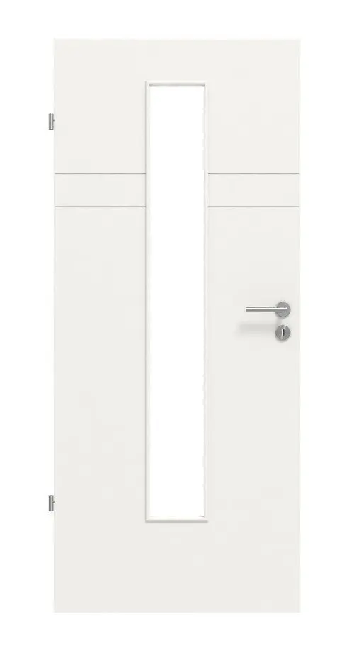 HÖRMANN drzwi wewnętrzne Groove 78 biały lakier DesignLine z przeszkleniem LA 24 na środku