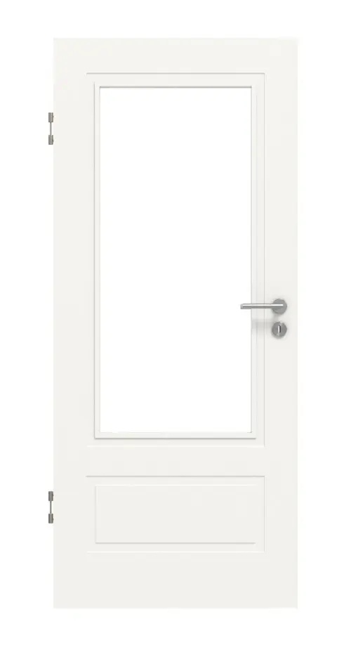 Frontansicht drzwi wewnętrznych LEBO Kopenhaga 41 białe lakierowane z przeszkleniem 1 LA