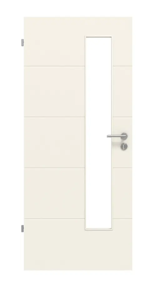 LEBO TGL drzwi wewnętrzne Light 15 biały lakier 9010 z przeszkleniem LA-24 od strony zamka