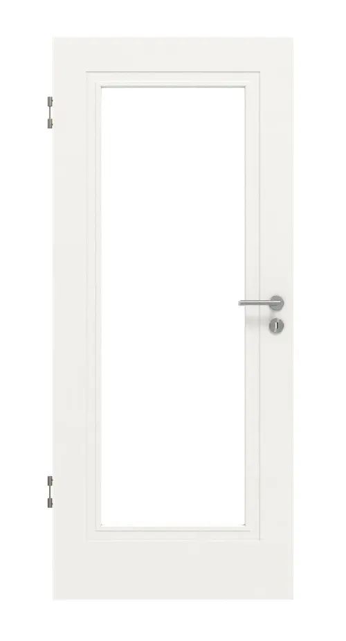 Widok frontowy marki Lacuna 1 LA klasyczny biały lakier drzwi wewnętrzne - Huga