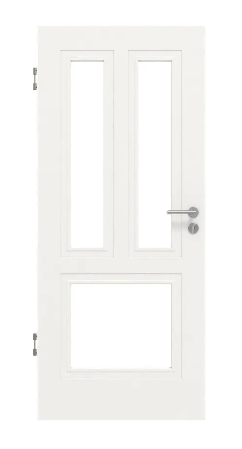 Widok frontowy marki Lacuna 3 LA klasyczny biały lakier drzwi wewnętrzne - Huga