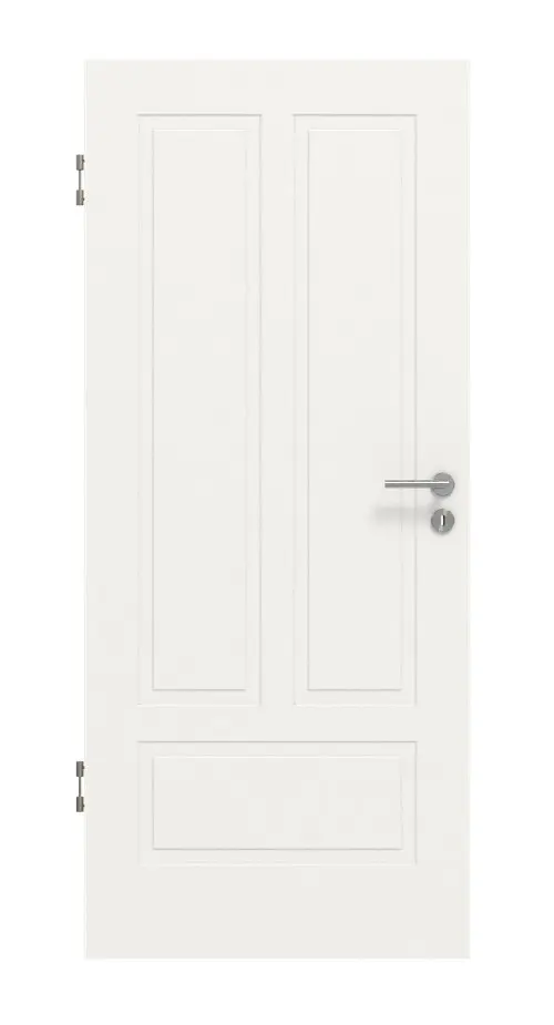 Widok frontowy drzwi wewnętrznych Lacuna 5, klasyczny biały lakier - Huga