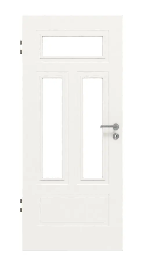 Widok frontowy drzwi wewnętrznych Lacuna 6 LA 2 klasyczny biały lakier - Huga