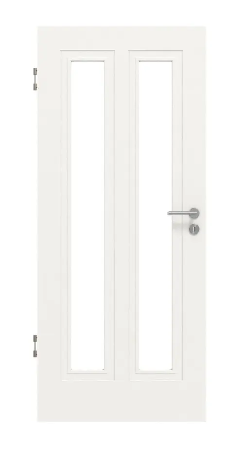 Widok frontowy drzwi wewnętrznych Lacuna 8 LA klasyczny biały lakier - Huga