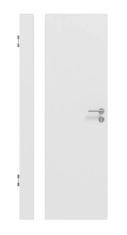 Widok frontowy Smart 1 strona zawiasowa Basic Durat biel baliowa drzwi wewnętrzne - Huga