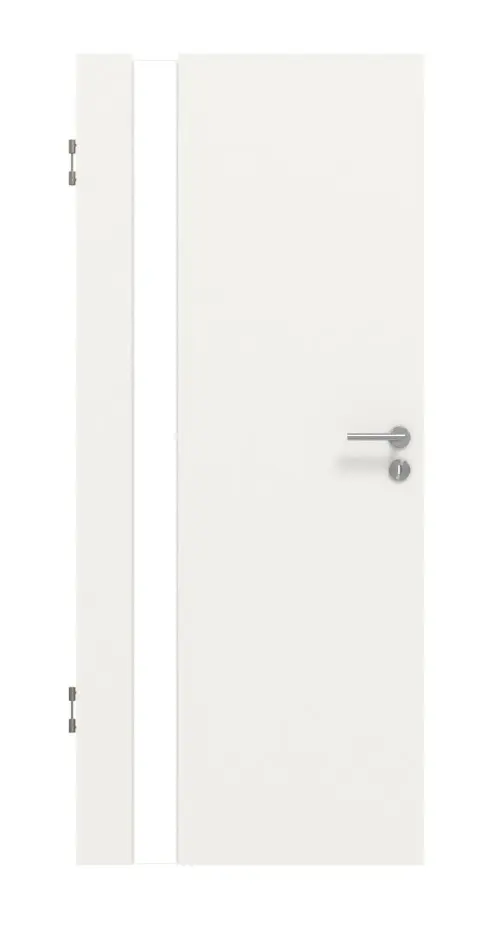 Widok frontowy Smart 1 strona zawiasowa Basic Durat biały beskidzki RAL 9016 drzwi wewnętrzne - Huga