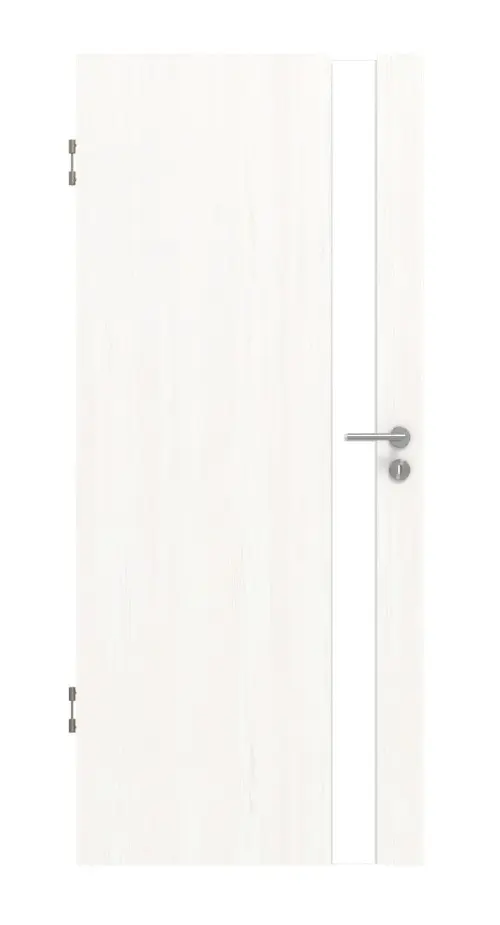 Widok frontowy modelu Smart 1 od strony zamka Basic Durat biel pino drzwi wewnętrzne - Huga