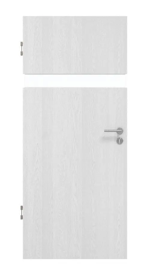 Widok frontowy Smart 1 wzdłuż Basic Durat dąb biały drzwi wewnętrzne - Huga