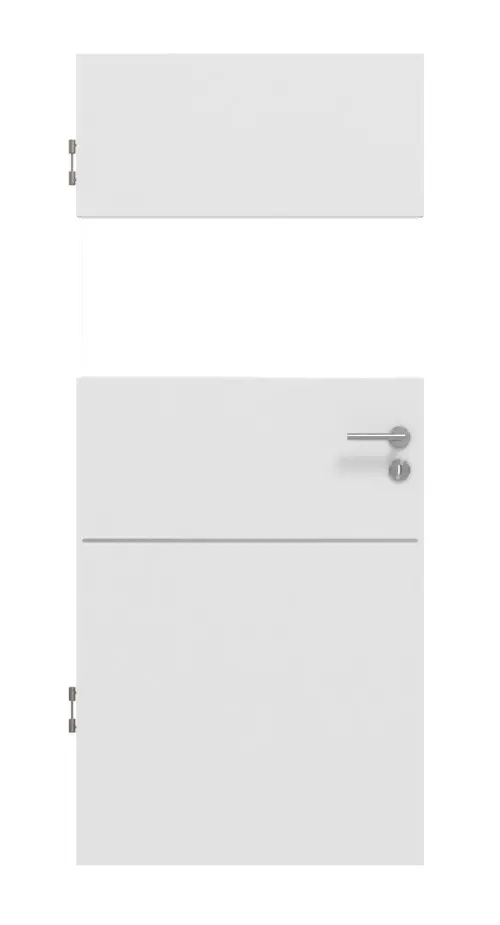 Widok frontowy modelu Smart 2 wzdłuż Plain 79-7 Basic Durat biel baliowa drzwi wewnętrzne - Huga