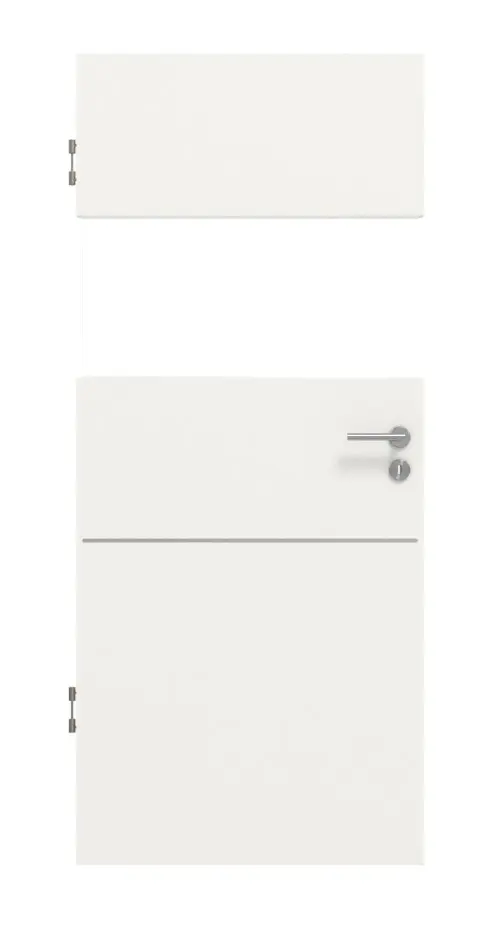 Widok frontowy modelu Smart 2 wzdłuż Plain 79-7 Basic Durat biały beskidzki RAL 9016 drzwi wewnętrzne - Huga